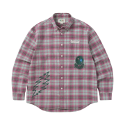 Thisisneverthat x Grateful Dead Lightning Bear Plaid Shirt Plum