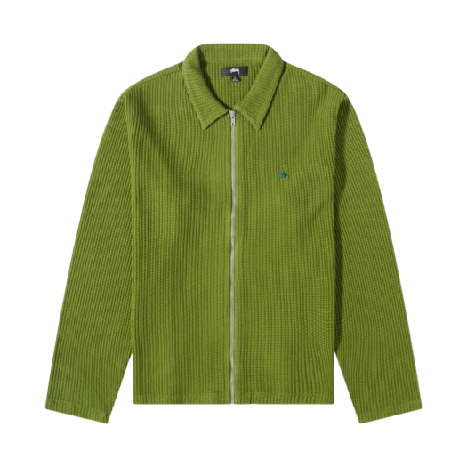 トップス stussy Big Thermal Zip Shirt STUSSY Big Thermal Zip Shirt Green - メルカリ