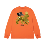 Stussy Gold Lion LS T-Shirt Coral