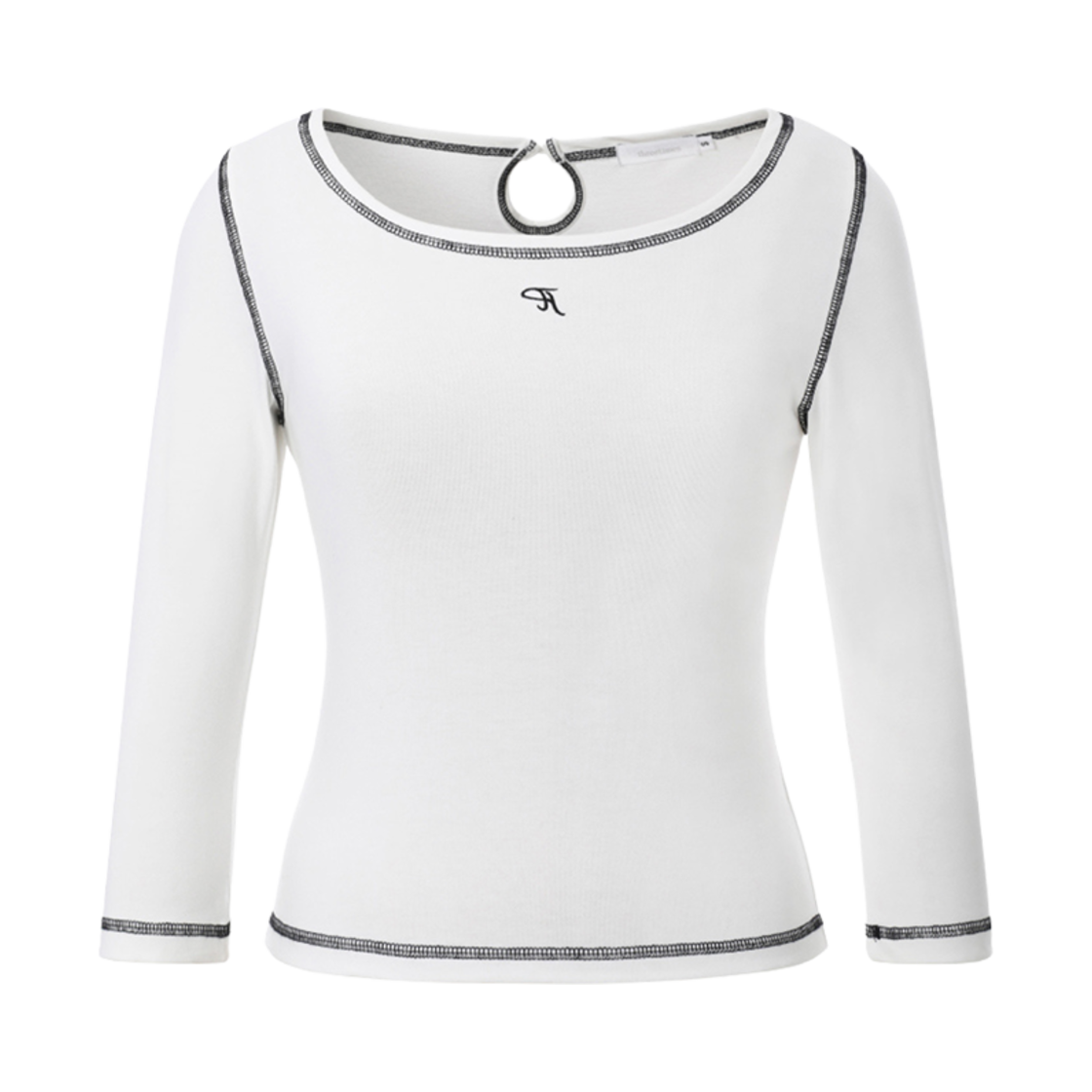 (W) 쓰리타임즈 빈티지 레터 티셔츠 아이보리((W) Threetimes Vintage Letter T-Shirt Ivory) - 1