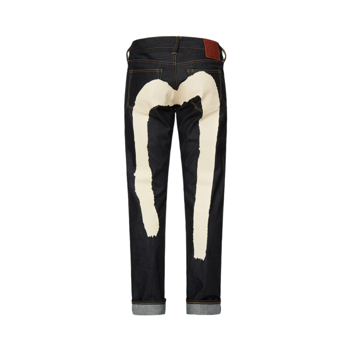 2ESECM1JE14010 Evisu Brushstroke Daicock Slim Straight Fit Jeans Ecru