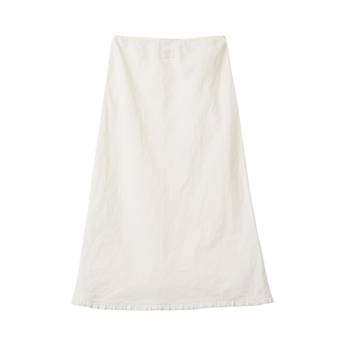 MG2238-1435-F0304 (W) Miu Miu Long Slubbed Canvas Skirt Ivory - 대표 이미지 #1