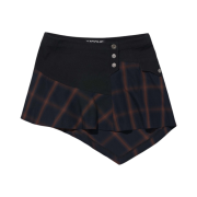 (W) Mischief Asymmetric Two-Tone Mini Skirt Black Multi