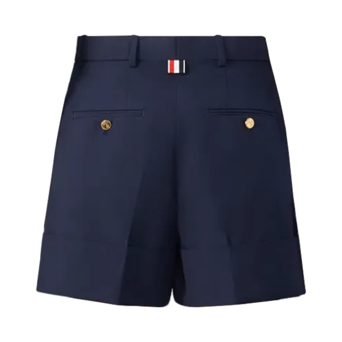 (W) 톰브라운 타이프라이터 클로스 색 쇼츠 네이비((W) Thom Browne Typewriter Cloth Sack Shorts Navy) - 2