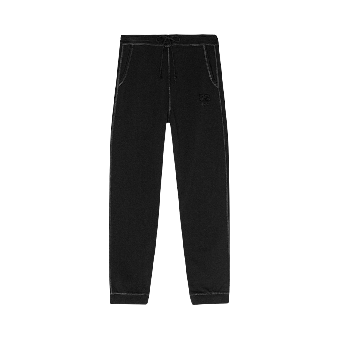 (W) 가니 이솔리 커프드 팬츠 블랙((W) Ganni Isoli Cuffed Pants Black)