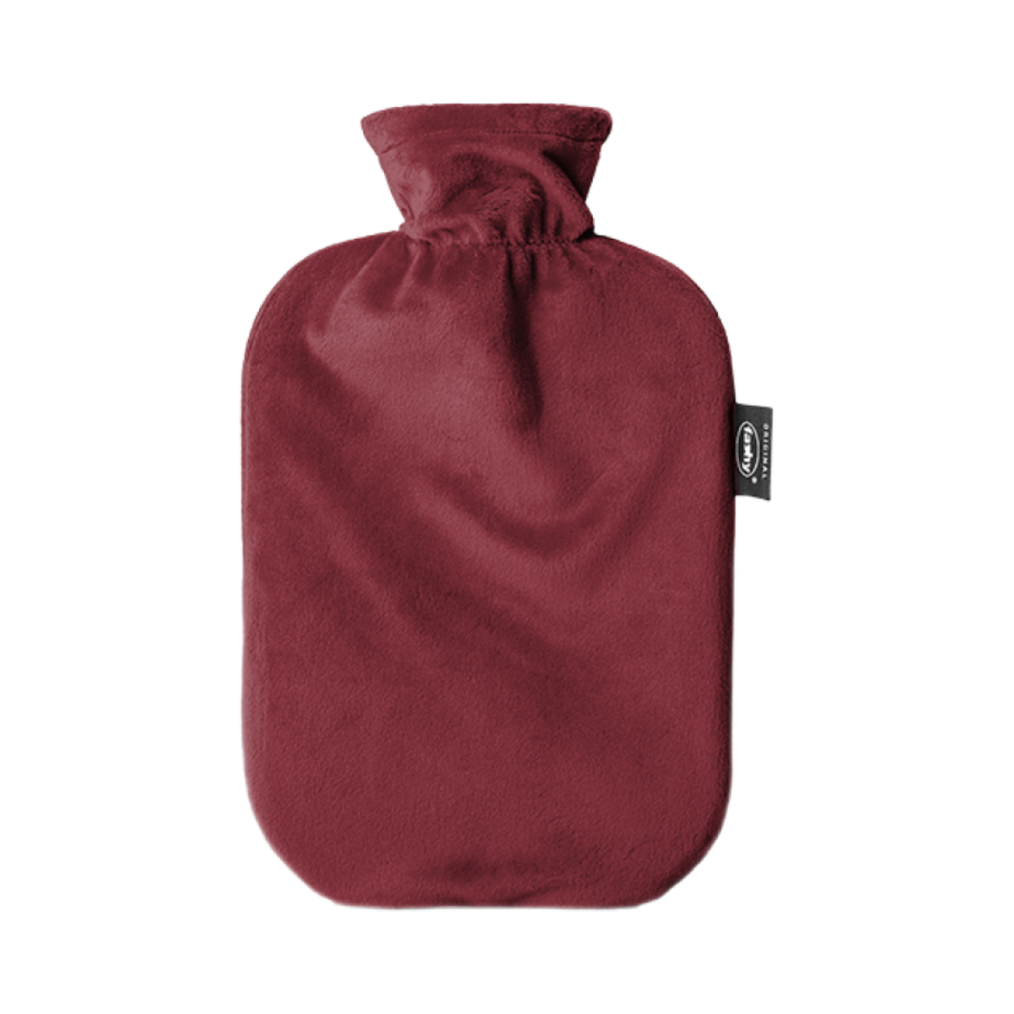 6712-42 Fashy Hot Water Bottle 2L with Plush Cover Cranberry