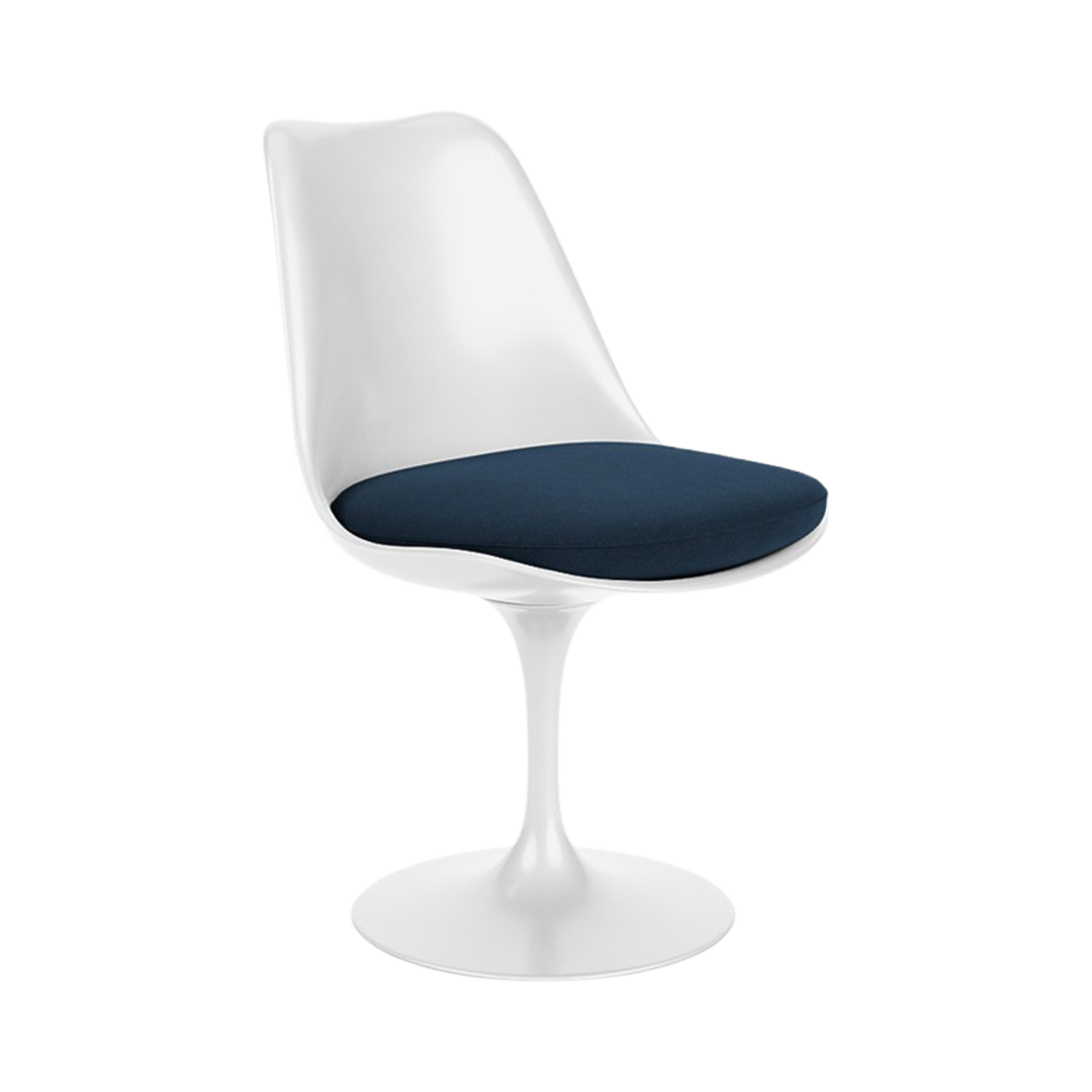 놀 튤립 체어 화이트 다크 블루(Knoll Tulip Chair White Dark Blue)