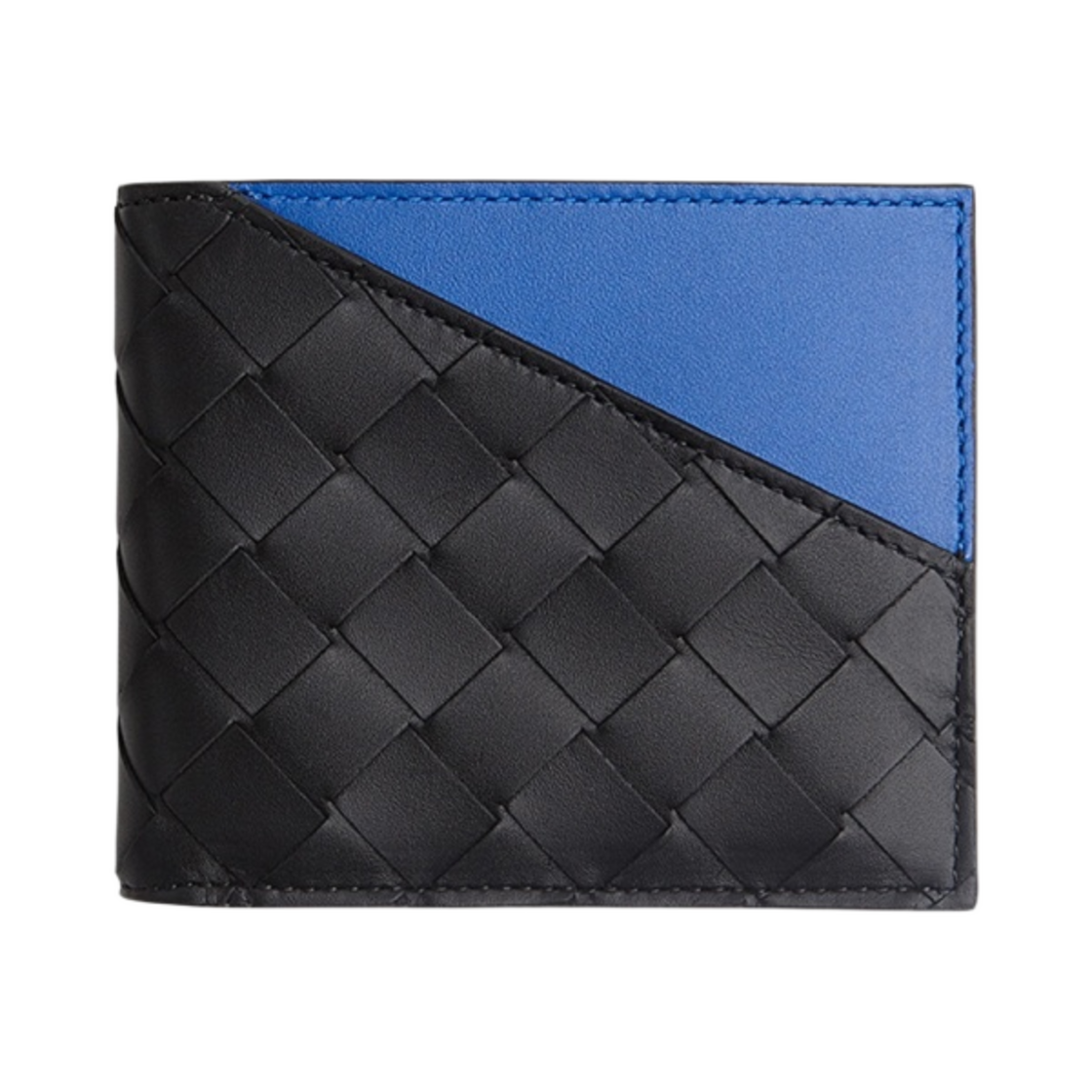 보테가 베네타 반지갑 블랙 블루(Bottega Veneta Bi-Fold Wallet Black Blue)
