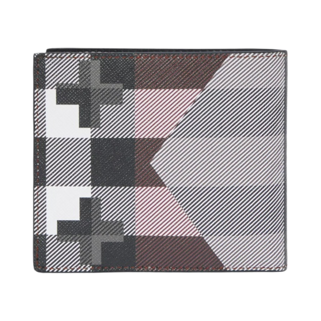버버리 지오메트릭 체크 인터네셔널 반지갑 다크 버치 브라운(Burberry Geometric Check International Bifold Wallet Dark Birch Brown) - 3