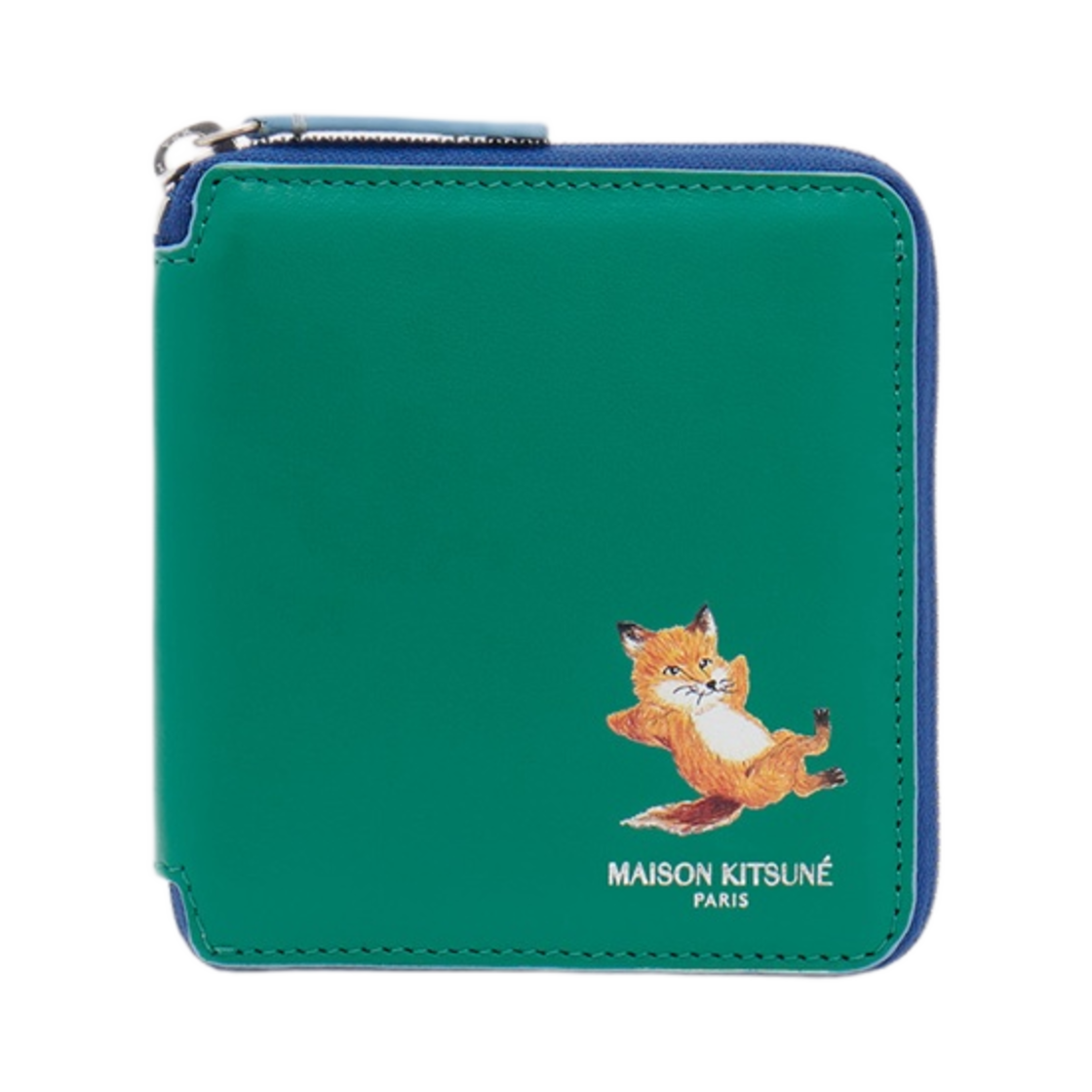 메종 키츠네 칠랙스 스퀘어 지퍼 지갑 그래스 그린(Maison Kitsune Chillax Square Zipped Wallet Grass Green)