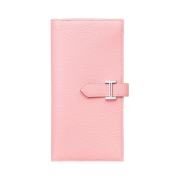 Hermes Bearn Wallet Mysore Goatskin & Palladium Rose Sakura