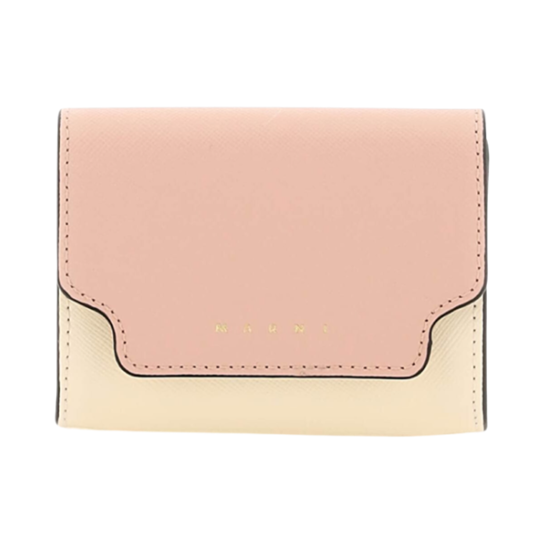 마르니 사피아노 레더 코인 케이스 카멜리아 토크(Marni Saffiano Leather Coin Case Camellia Talc)