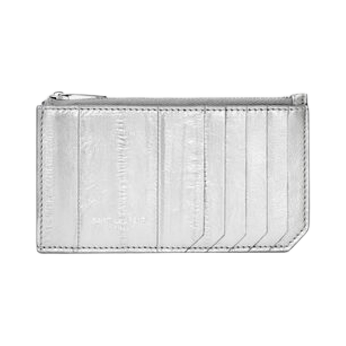 생로랑 파리 프라그먼트 지퍼 크레딧 카드 케이스 일 메탈 실버(Saint Laurent Paris Fragment Zipped Credit Card Case in Eel Metal Silver) - 1