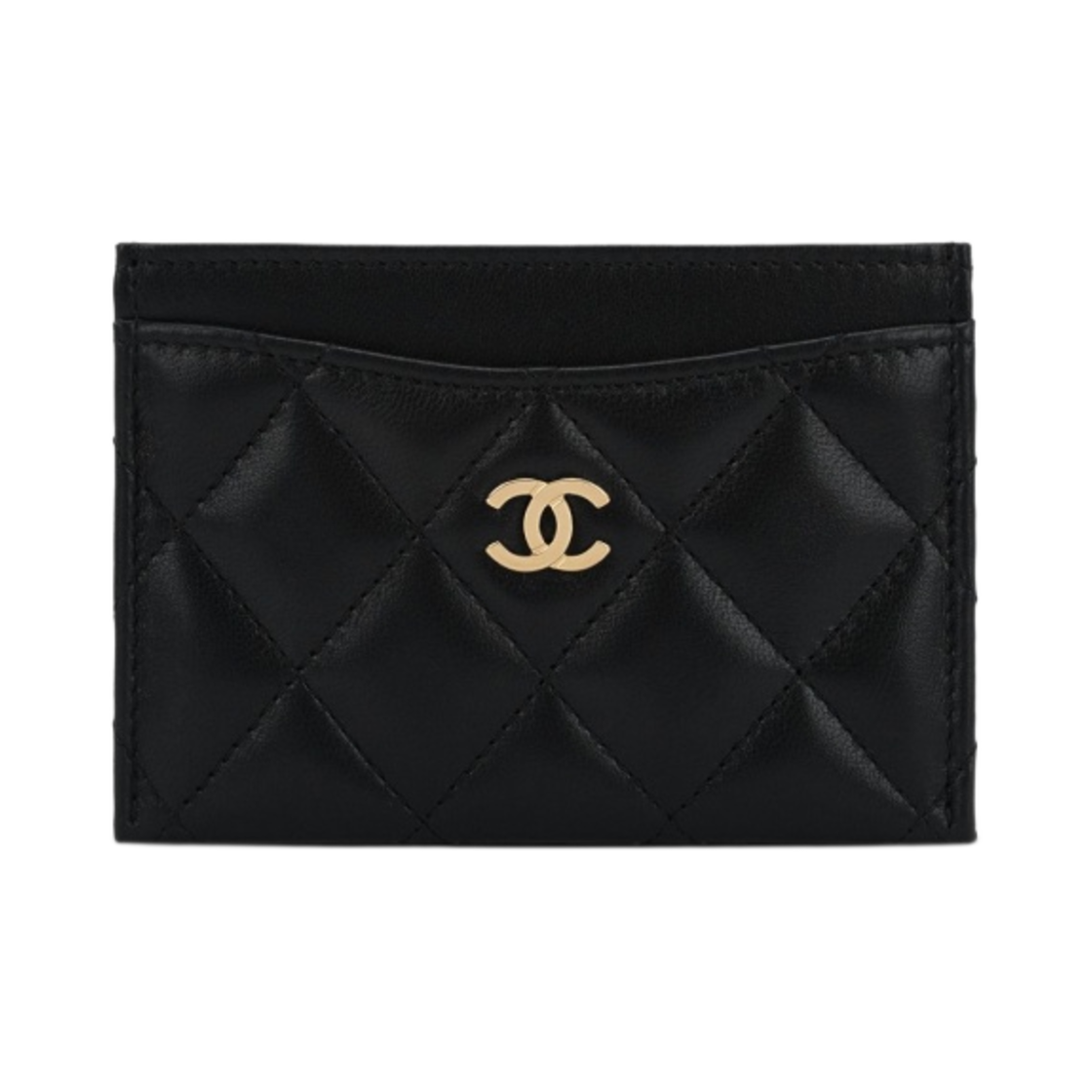 AP0213-Y01295-C3906 Chanel Classic Card Holder Lambskin & Gold Black
