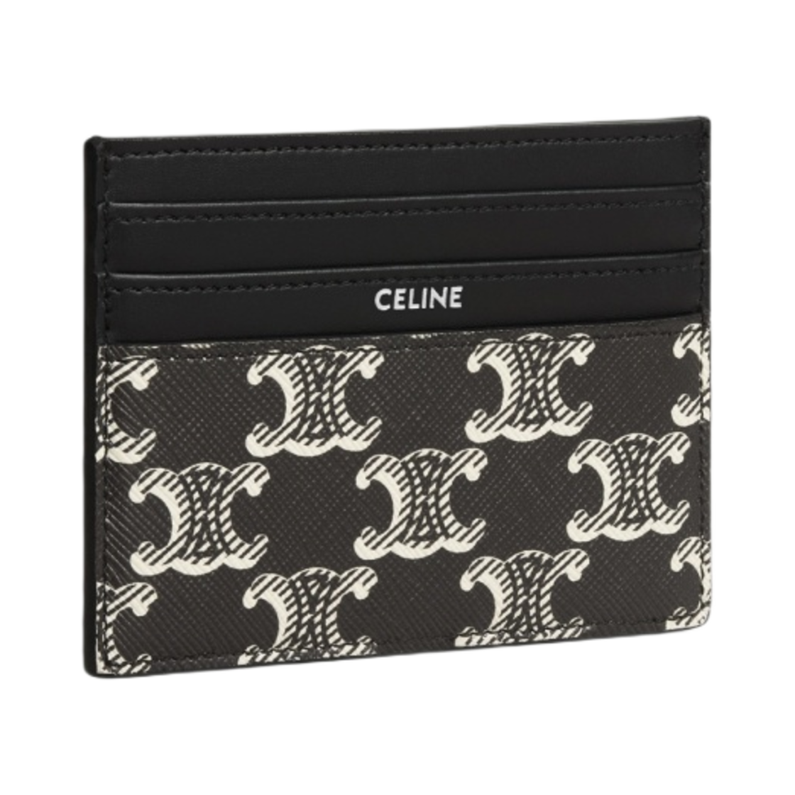 셀린느 라지 카드 홀더 트리옹프 캔버스 투톤 카프스킨 블랙 화이트(Celine Large Card Holder in Triomphe Canvas Two-Tone Calfskin Black White) - 2