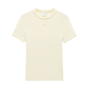 (W) Courreges Classic Rib T-Shirt Pale Yellow