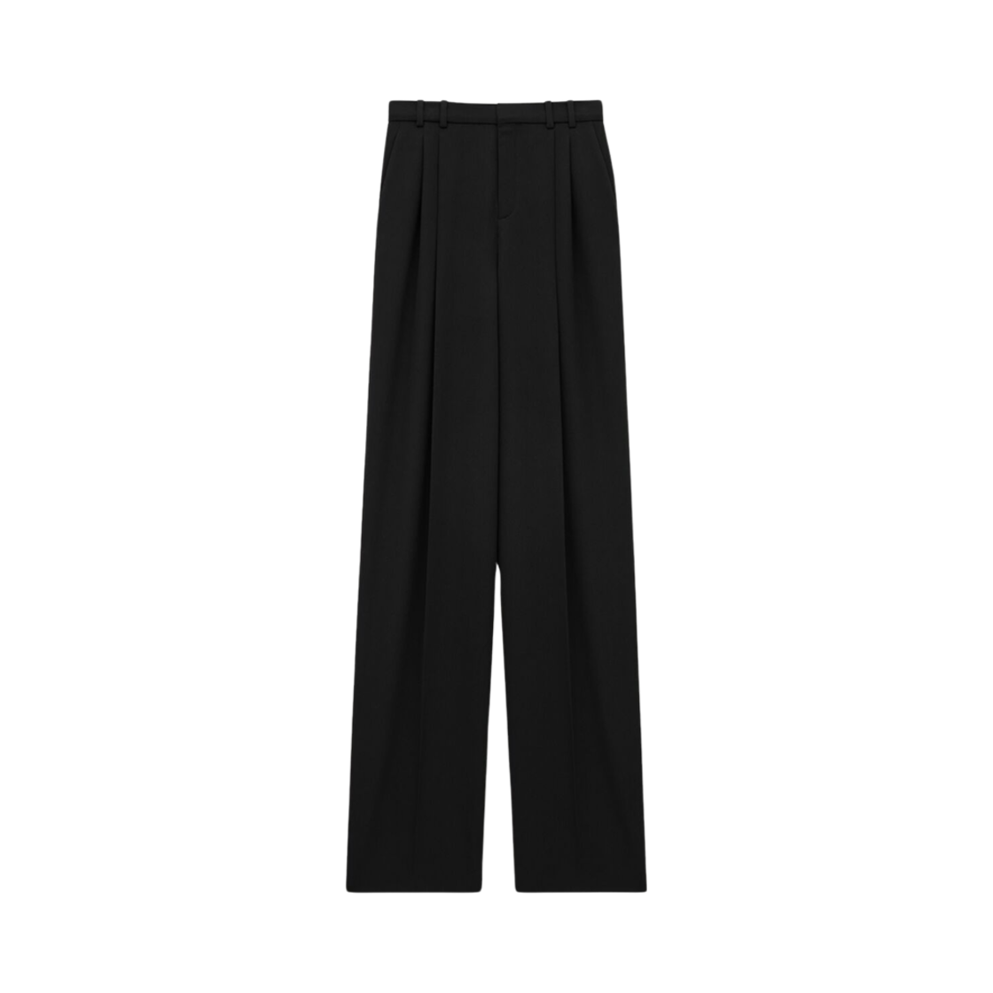 796875-Y7E63-1000 (W) Saint Laurent Wide-Leg Pants In Grain De Poudre Black