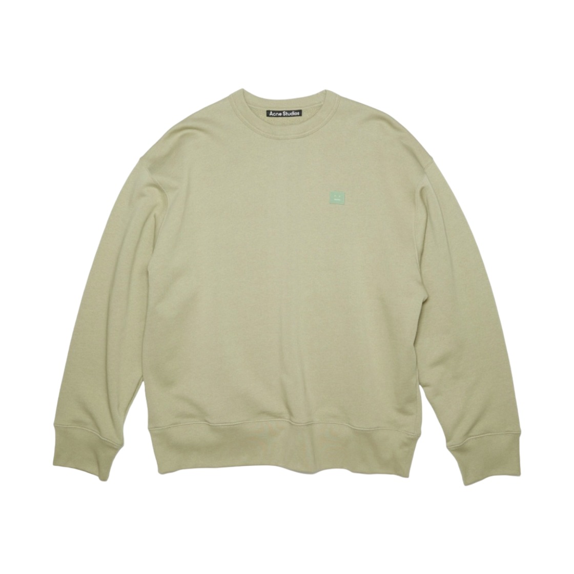 CI0072-CRW Acne Studios Fonbar Face Crewneck Sweatshirt Eucalyptus Green