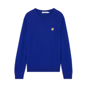 Maison Kitsune Fox Head Patch Regular R-Neck Pullover Knit Deep Blue