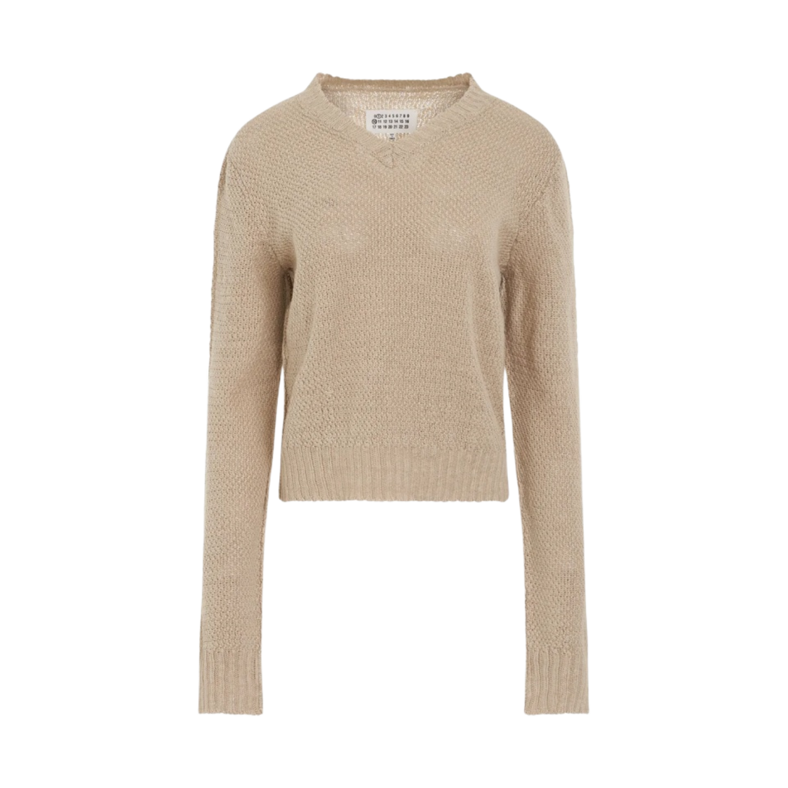 S51HN0001S18200113 (W) Maison Margiela Hemp Basket Weave Knit Beige