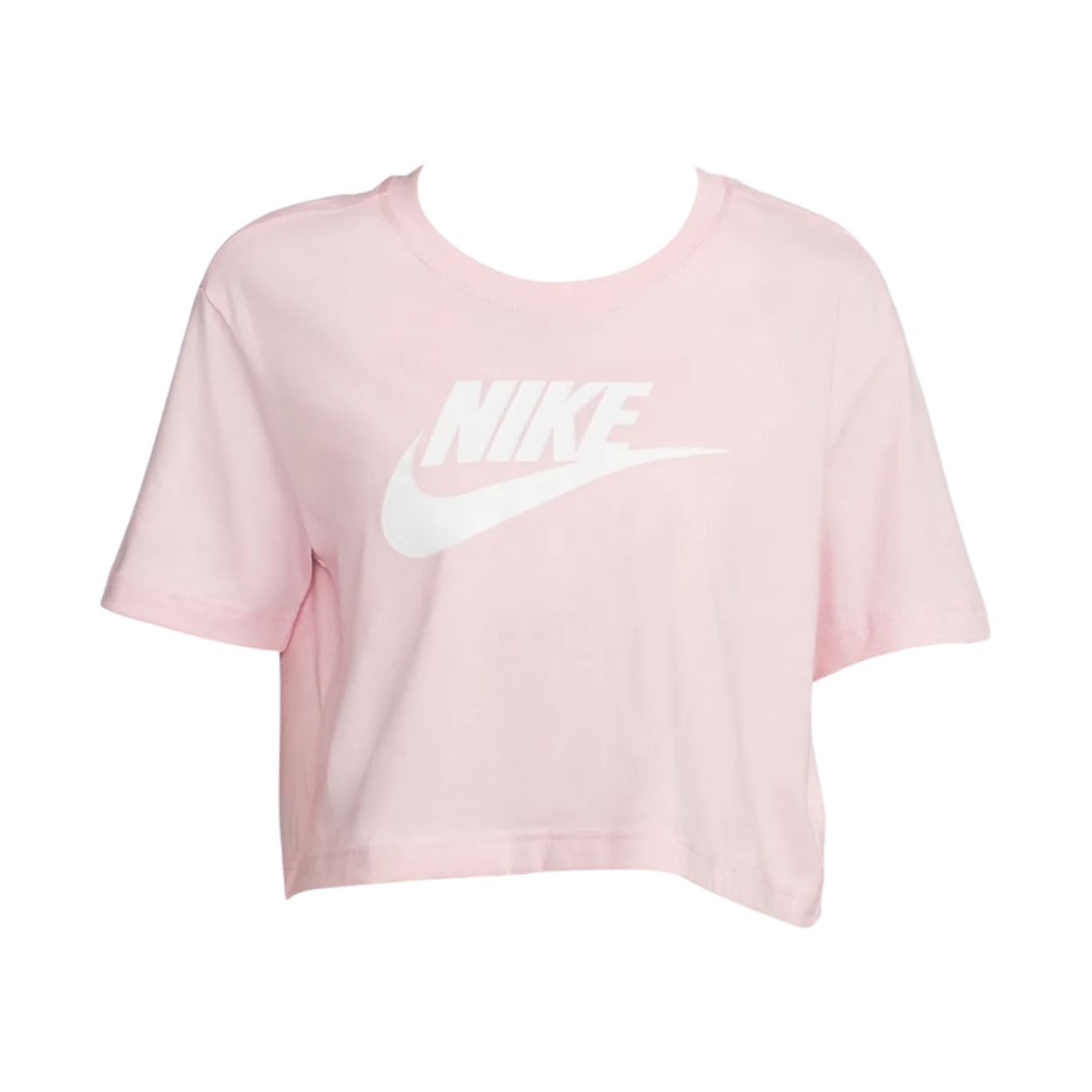 (W) 나이키 NSW 에센셜 크롭 숏슬리브 티셔츠 미디움 소프트 핑크 - US/EU((W) Nike NSW Essential Crop Short Sleeve T-Shirt Medium Soft Pink - US/EU) - 1