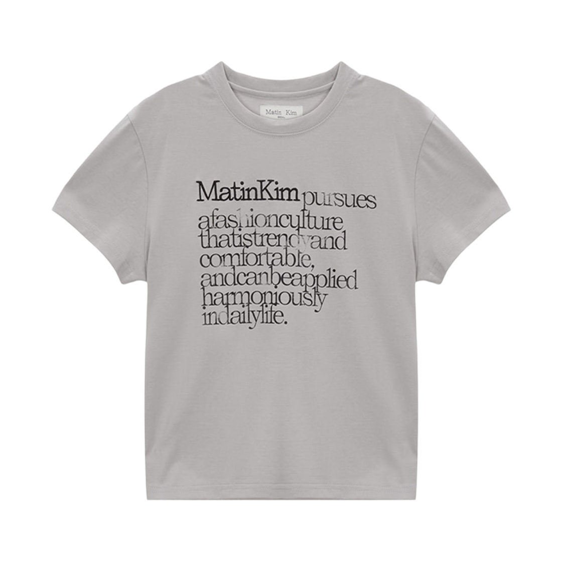 (W) 마뗑킴 씬 타이포 스탠다드 탑 그레이((W) Matin Kim Thin Typo Standard Top Grey)