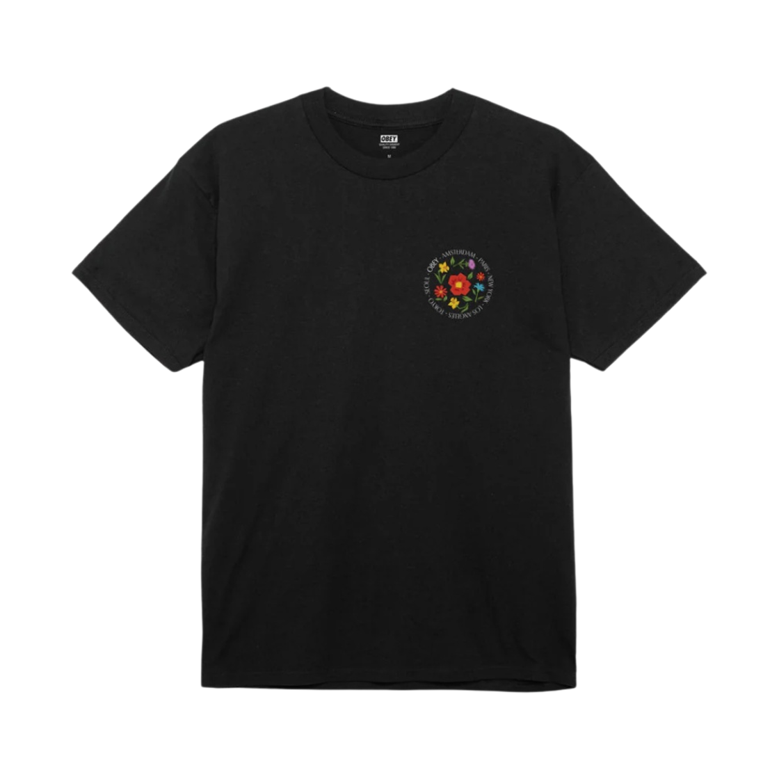 오베이 시티 플라워 클래식 티셔츠 블랙(Obey City Flowers Classic T-Shirt Black) - 2