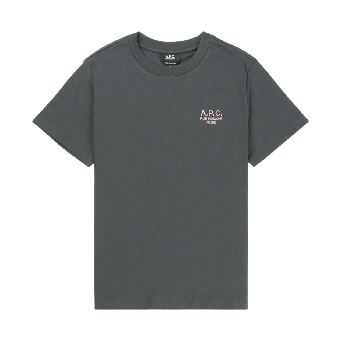 COHBU-M26388-LLF A.P.C. Standard Rue Madame T-Shirt Anthracite Rose