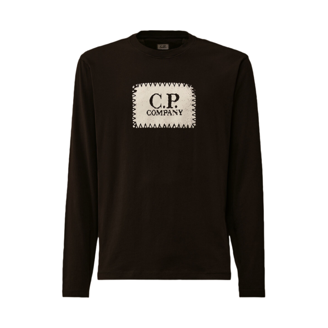 18CMTS137A005100W999 C.P. Company 30/1 Jersey Long Sleeve Logo T-Shirt Black - 25SS