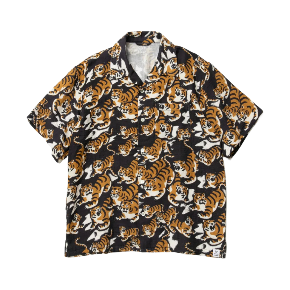 HM23SH016 Human Made Tiger Gauze Aloha Shirt Navy
