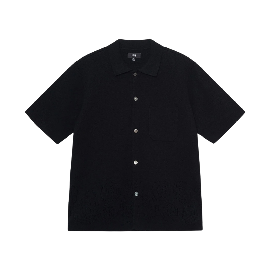 스투시 퍼포레이티드 스월 니트 셔츠 블랙(Stussy Perforated Swirl Knit Shirt Black) - 1