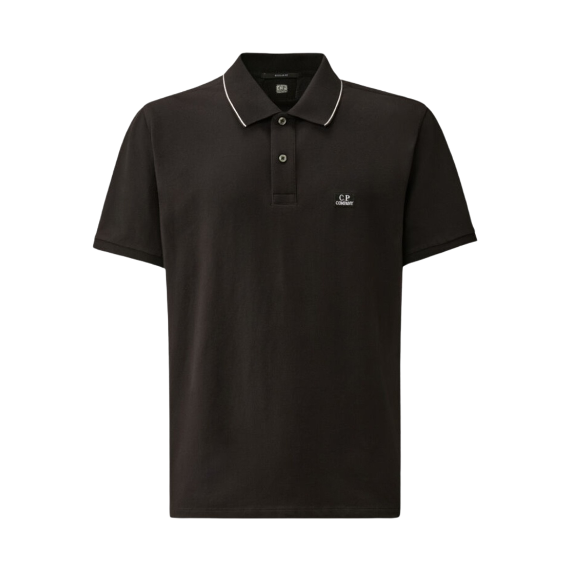 16CMPL097A005263W999 C.P. Company Stretch Piquet Regular Striped Collar Polo Shirt Black - 24SS