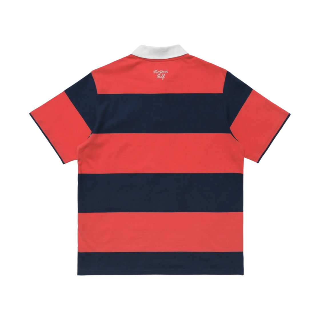 말본 골프 위즈 스트라이프 폴로 네이비 코랄(Malbon Golf Wiz Striped Polo Navy Coral) - 2