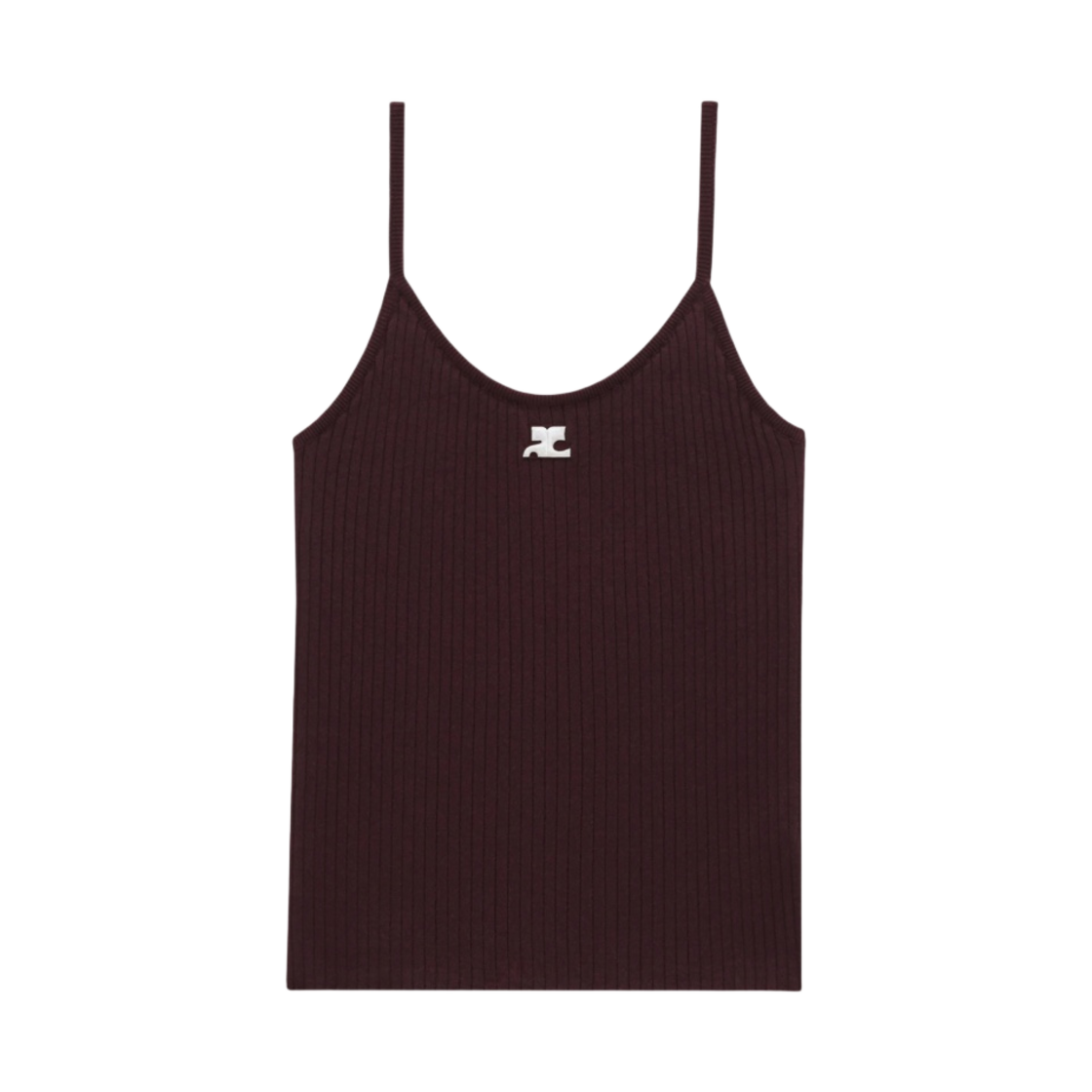 (W) 꾸레쥬 리에디션 니트 탱크탑 다크 버건디((W) Courreges Reedition Knit Tank Top Dark Burgundy) - 1