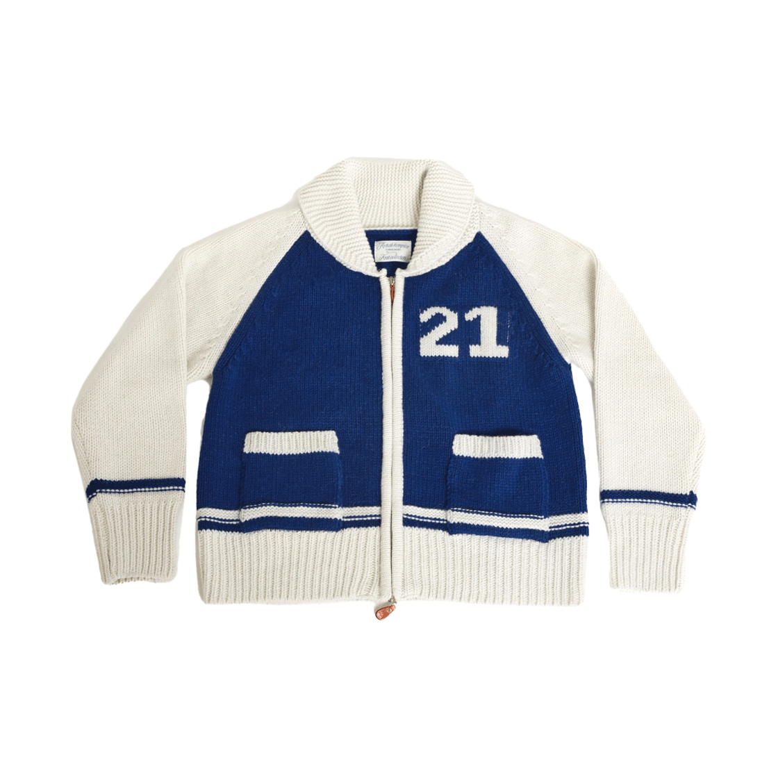 CU24XZU01-BLOS Artist Komplex 21 Cowichan Knit Zip-Up Blue