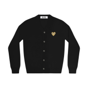 Play Comme des Garcons Gold Heart Knit Cardigan Black