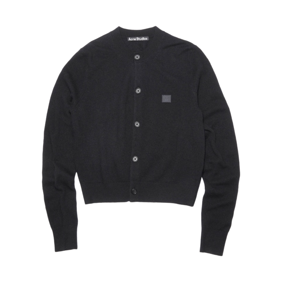 (W) 아크네 스튜디오 케바 페이스 크루넥 가디건 블랙((W) Acne Studios Keva Face Crewneck Cardigan Black)