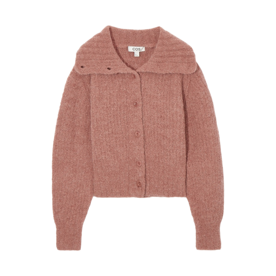 (W) 코스 스프레드 컬러 텍스처드 알파카 가디건 라이트 오렌지((W) COS Spread-Collar Textured Alpaca Cardigan Light Orange)