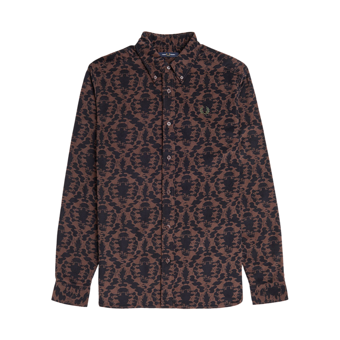 AFPM2438510-U53 Fred Perry Repeat Print Corduroy Shirt Carrington Road Brick