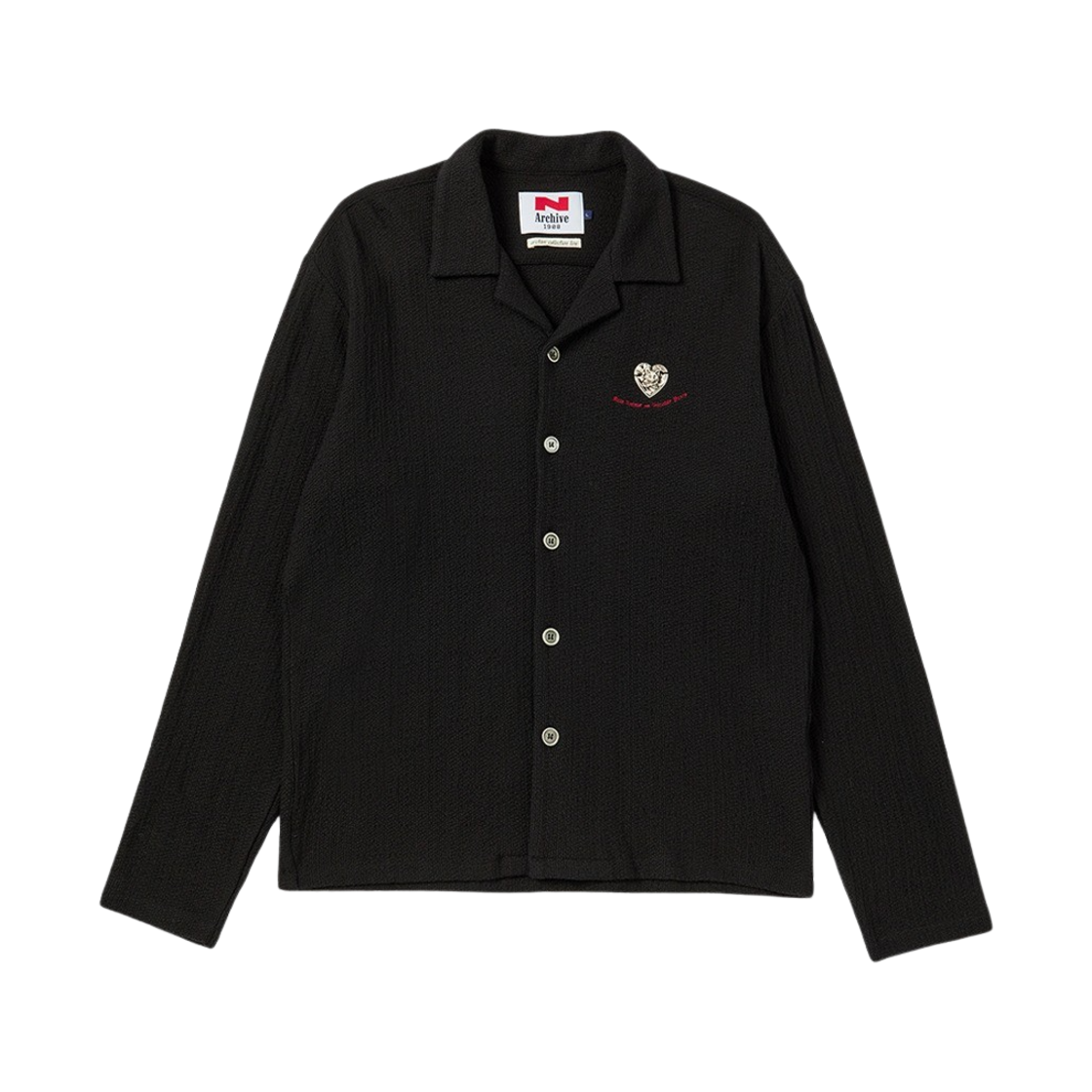 엔 아카이브 빈티지 메달 로고 니트 셔츠 블랙