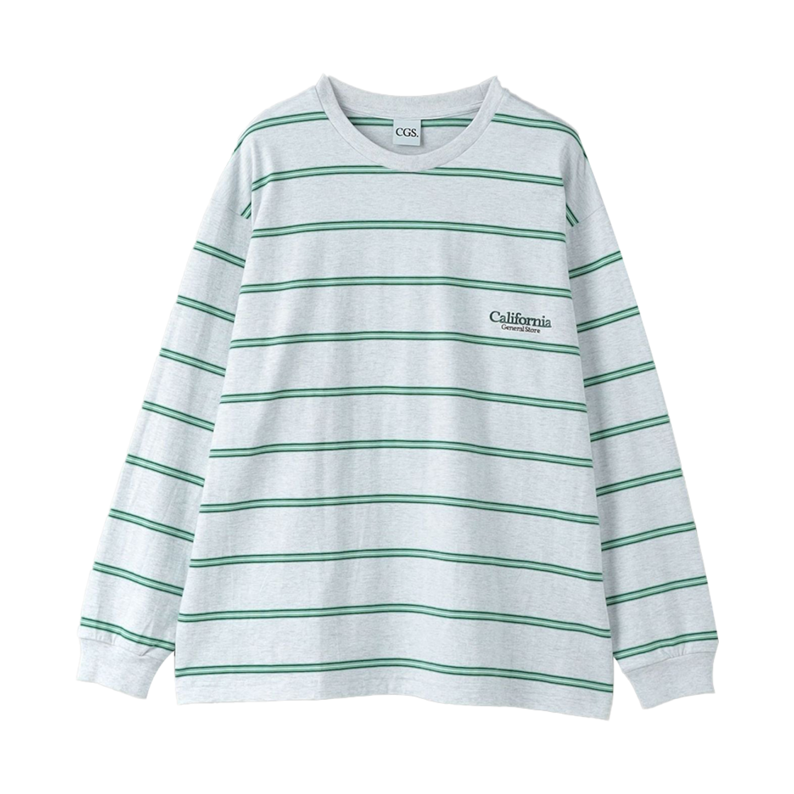 KM5BTSLCG02GY [KREAM 단독] California General Store Organic Cotton Border Long Sleeve Light Gray - 25SS