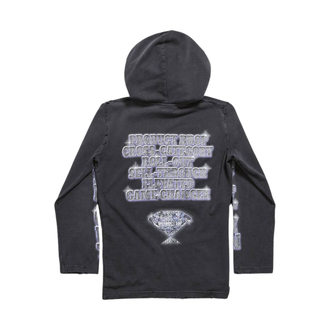(W) 발렌시아가 SNBN 롱슬리브 후드 피티드 티셔츠 블랙((W) Balenciaga Snbn Long Sleeve Hooded Fitted T-Shirt Black) - 2