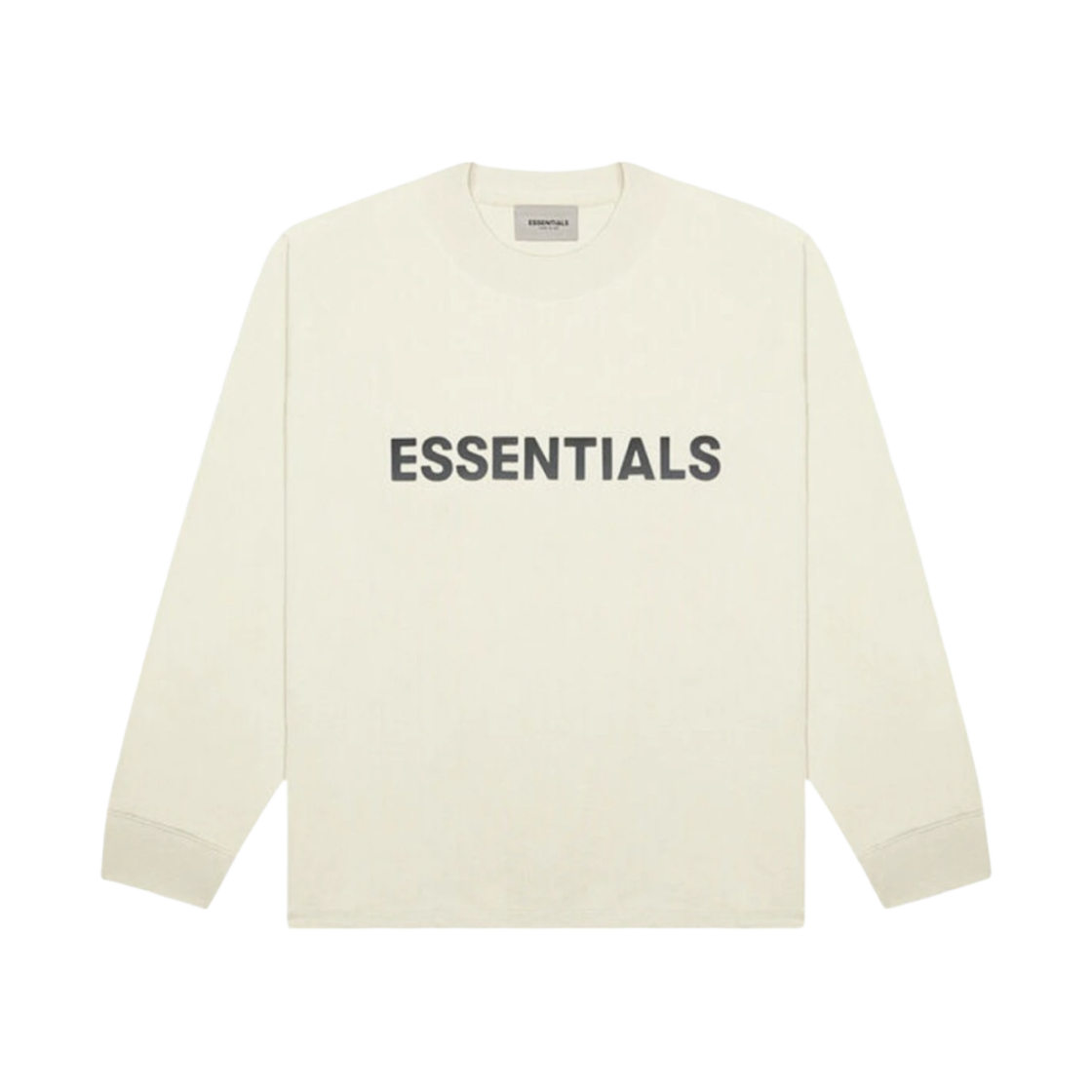 에센셜 3D 실리콘 아플리케 박시 롱슬리브 티셔츠 버터크림 2020