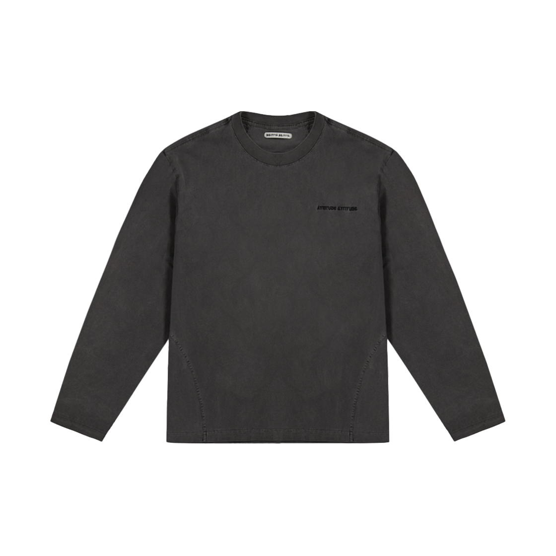 애티튜드 애티튜드 커브드 가먼트다잉 롱슬리브 그레이(AA Curved Garment Dyeing Long Sleeve Grey)