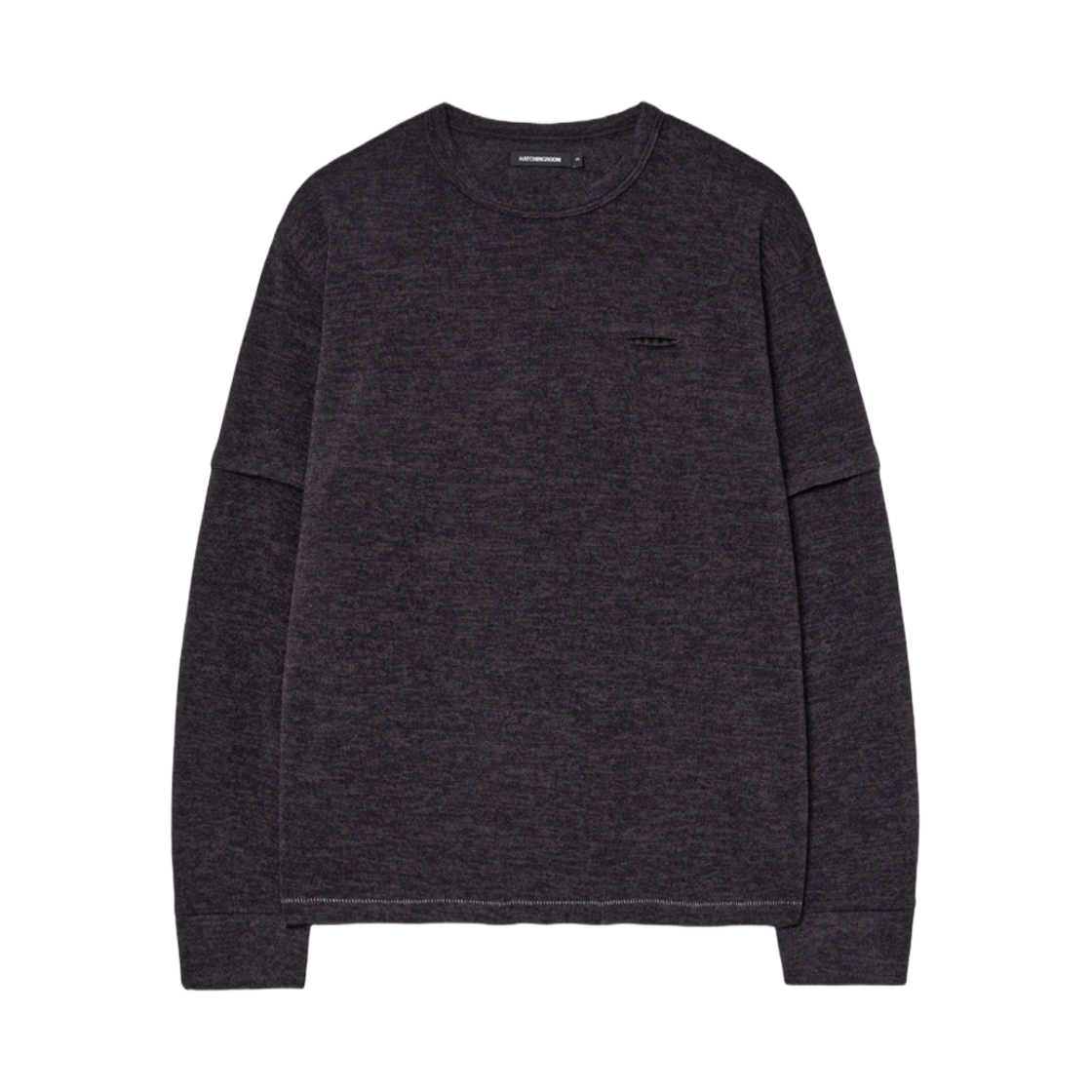 해칭룸 레이어 커프스 티셔츠 다크 퍼플