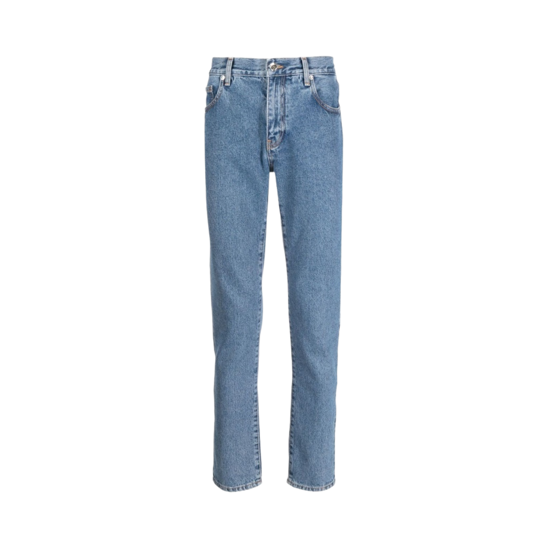 OMYA074C99DEN0024901 Off-White Diag Outline Skinny Jeans Medium Blue White