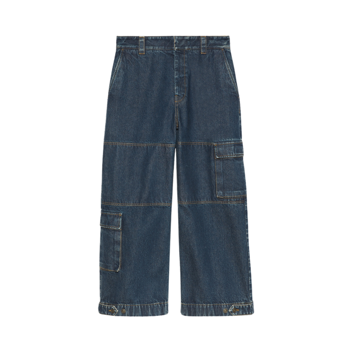 774082-XDCS9-4447 Gucci Denim Trousers with Label Dark Blue