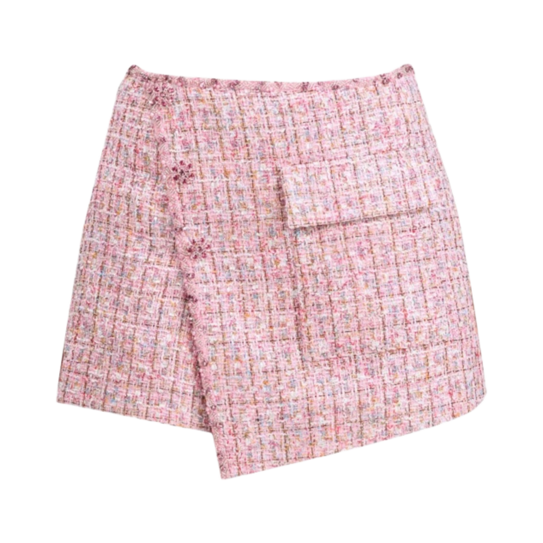 (W) 셀프 포트레이트 부클 쇼츠 핑크((W) Self Portrait Boucle Shorts Pink)