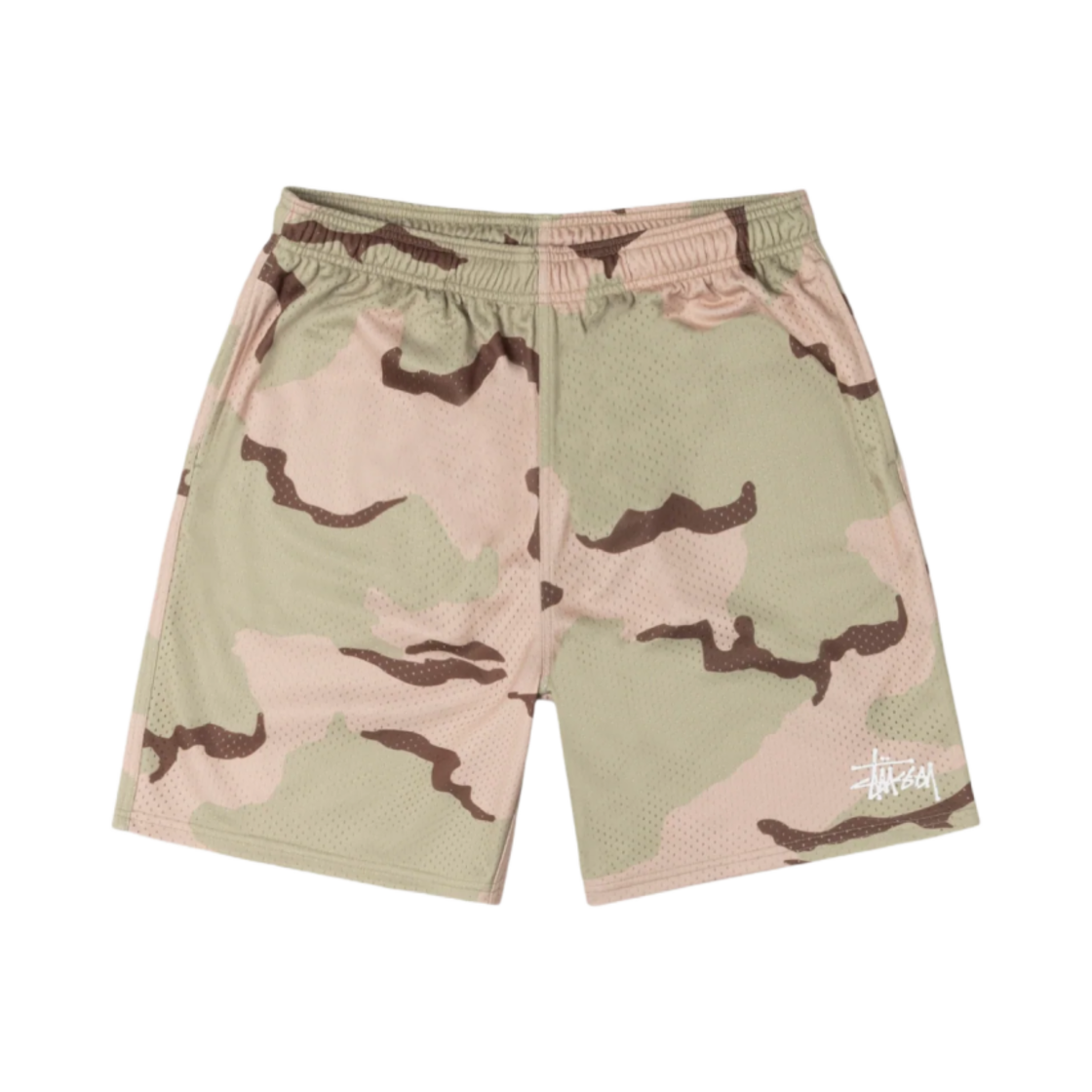 112335 Stussy Basic Mesh Shorts Sand Camo