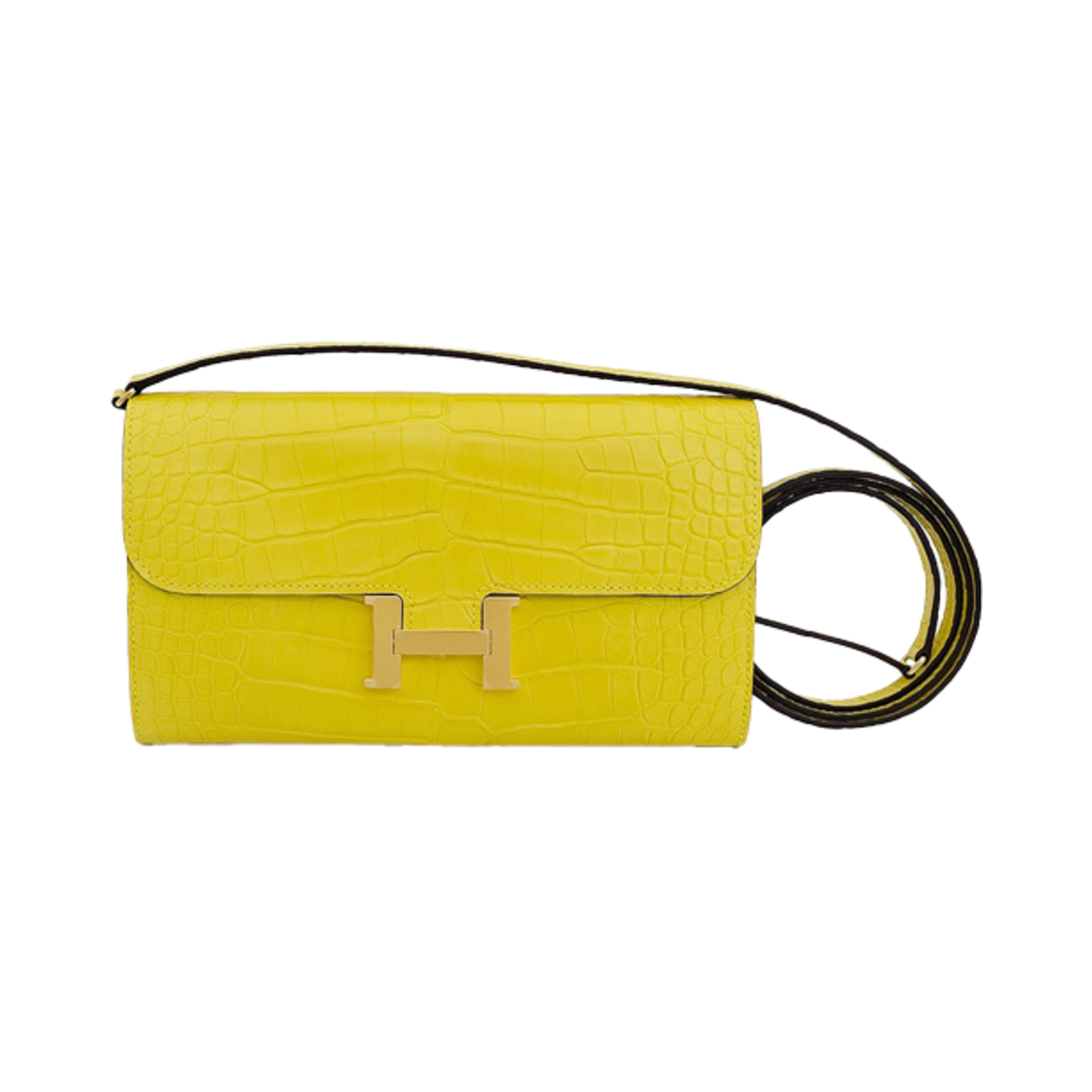 IT4H84DF5HVG Hermes Crocodile Constance To Go Mimosa Rose Gold B Stamp